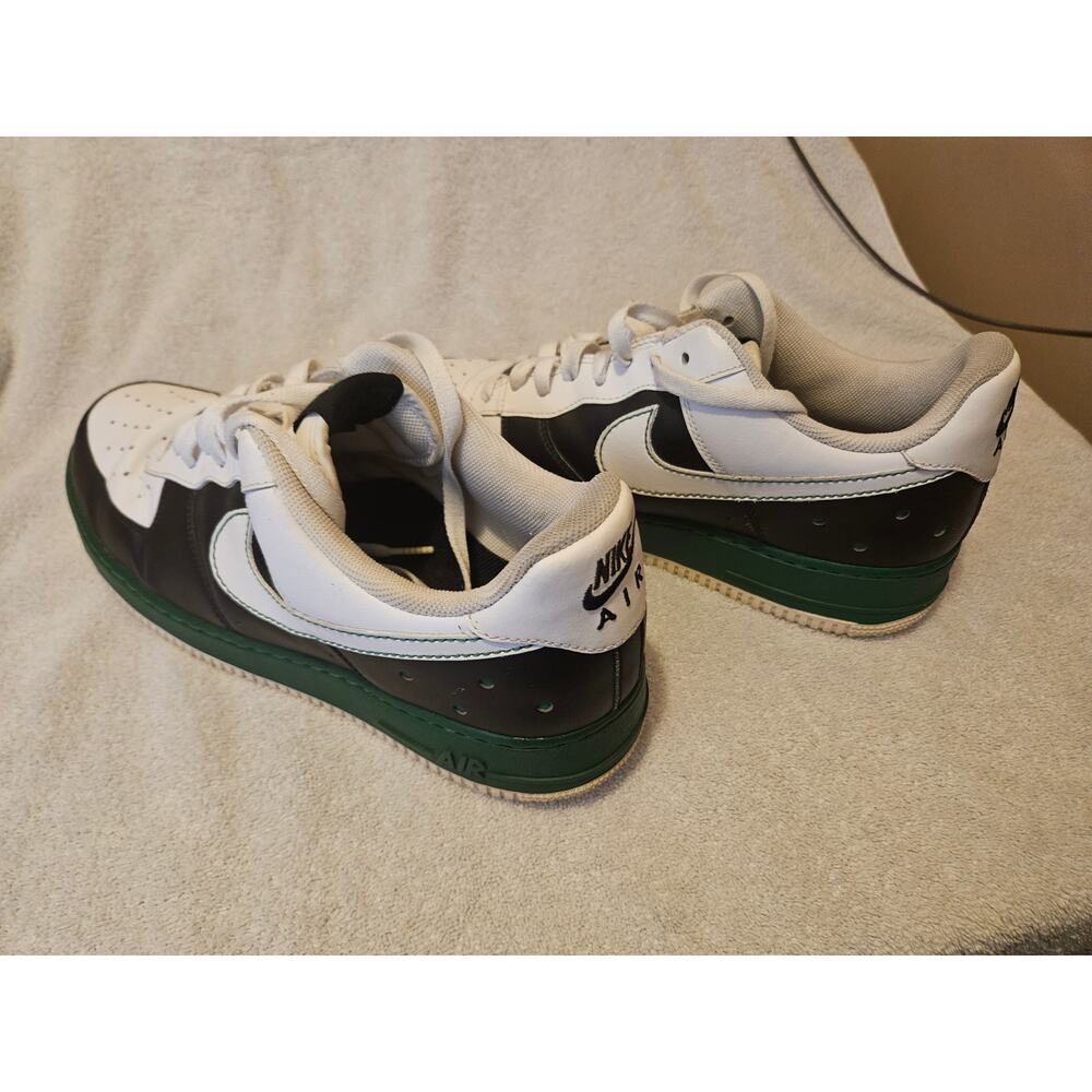 Nike Air Force 1 Low Black White Green Sneakers Mens Size 13 317296-011 - Picture 5 of 7